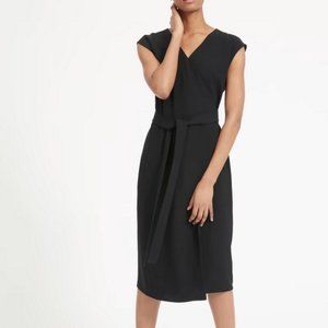 The Japanese GoWeave Short-Sleeve Wrap Dress in Black